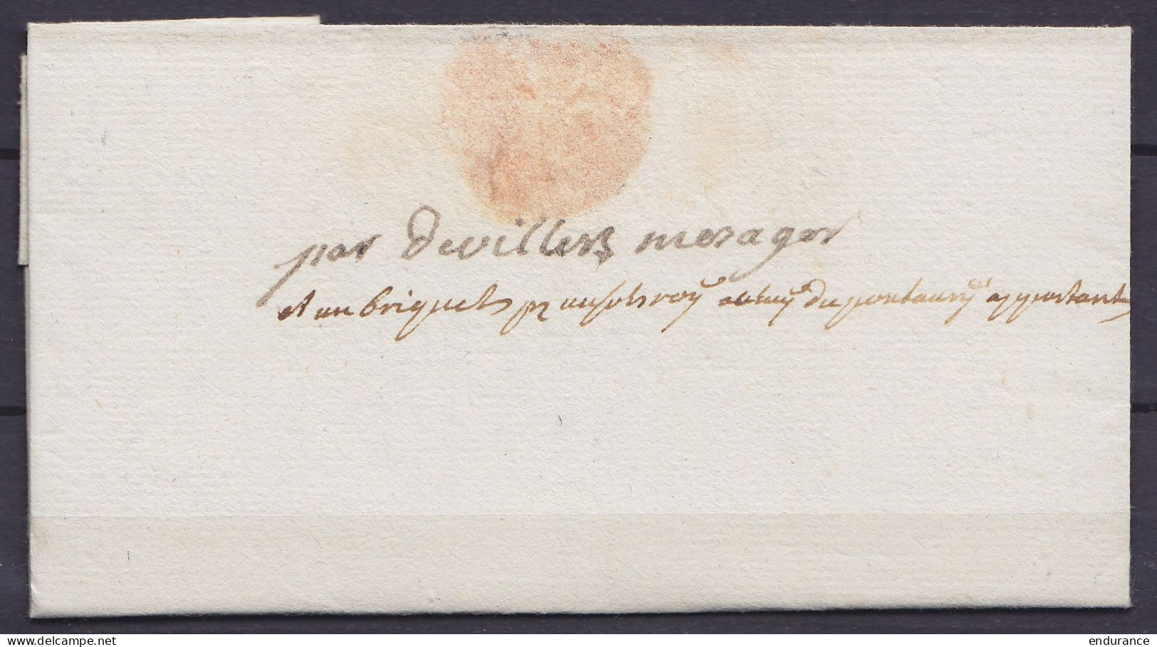 L. Datée 12 Juillet 1781 De LIEGE Pour Notaire à METTEZ - Par Messager : Voir Note Au Dos "par Devillers Messager / Et U - 1714-1794 (Paises Bajos Austriacos)