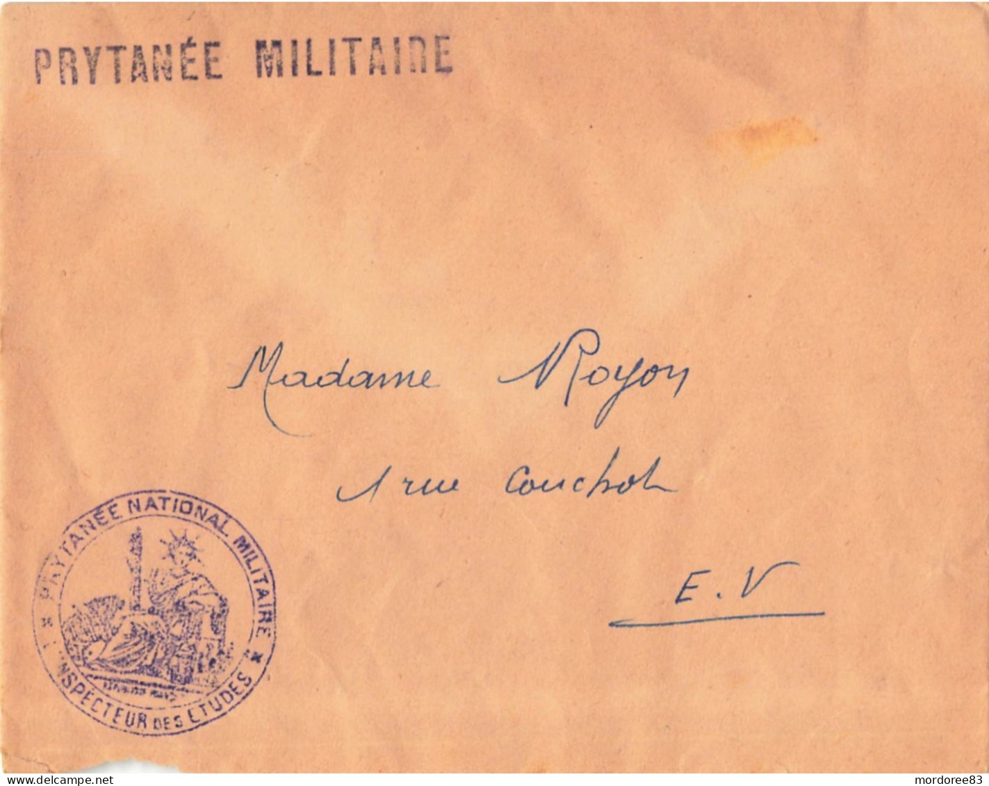 LETTRE FM CACHET PRYTANEE NATIONAL MILITAIRE INSPECTEUR DES ETUDES - Storia Postale