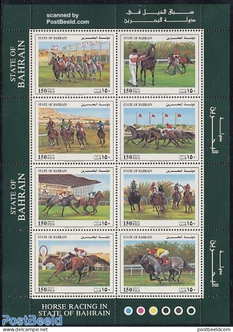 Bahrain 1992 Horse Race 8v M/s, Mint NH, Nature - Sport - Horses - Sport (other And Mixed) - Bahrein (1965-...)