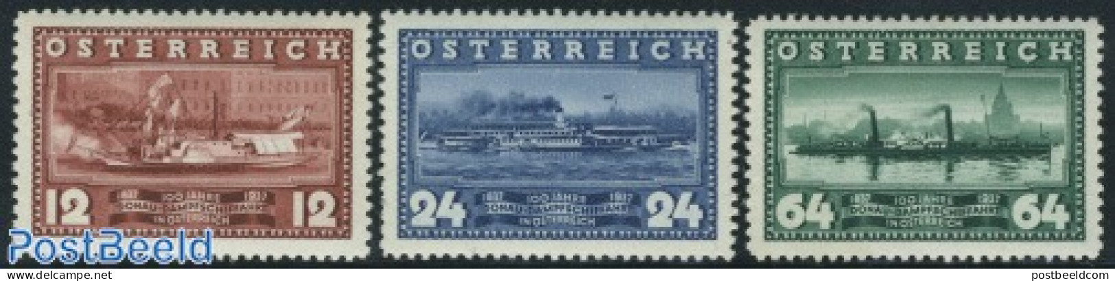 Austria 1937 Vienna-Linz 3v, Mint NH, Transport - Ships And Boats - Ongebruikt