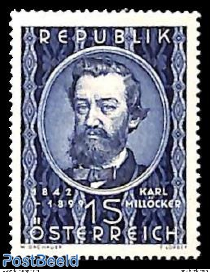 Austria 1949 Karl Millocker 1v, Unused (hinged), Performance Art - Music - Unused Stamps
