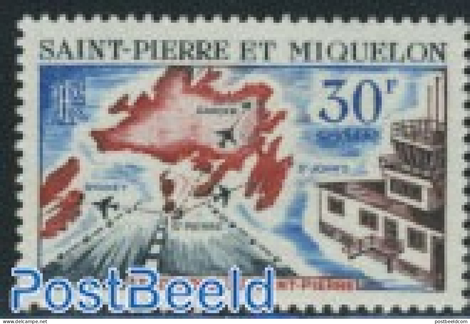 Saint Pierre And Miquelon 1967 Aeroport 1v, Mint NH, Transport - Various - Aircraft & Aviation - Maps - Flugzeuge