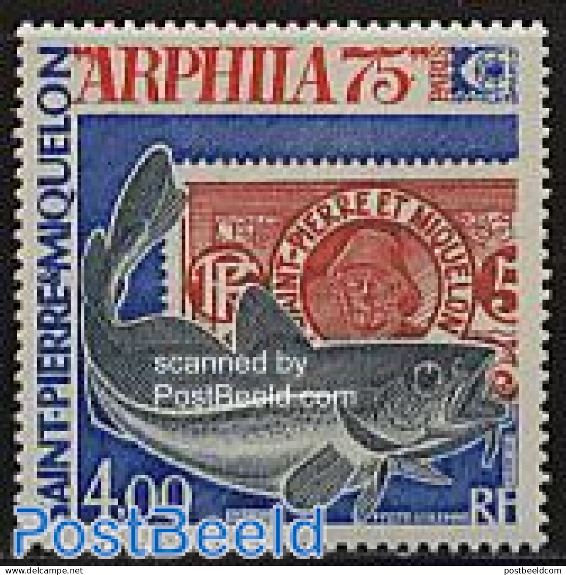 Saint Pierre And Miquelon 1975 Arphila 1v, Mint NH, Nature - Fish - Stamps On Stamps - Vissen