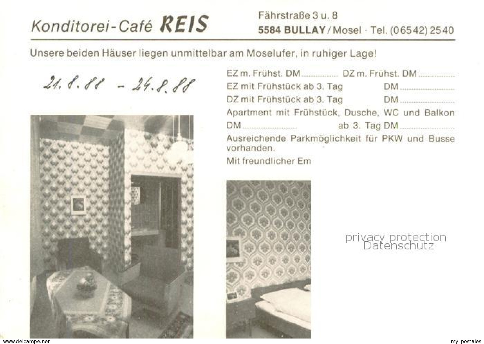 73780306 Bullay Mosel Konditorei Cafe Reis Bullay Mosel - Altri & Non Classificati