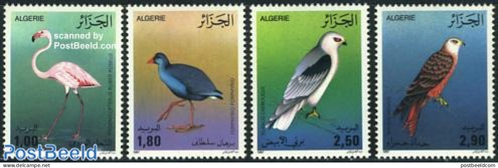 Algeria 1987 Birds 4v, Mint NH, Nature - Birds - Birds Of Prey - Flamingo - Ungebraucht