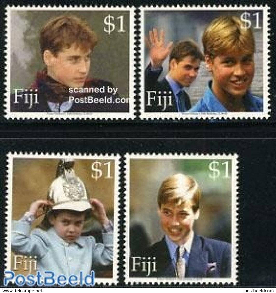 Fiji 2000 Prince William 4v, Mint NH, History - Kings & Queens (Royalty) - Koniklijke Families