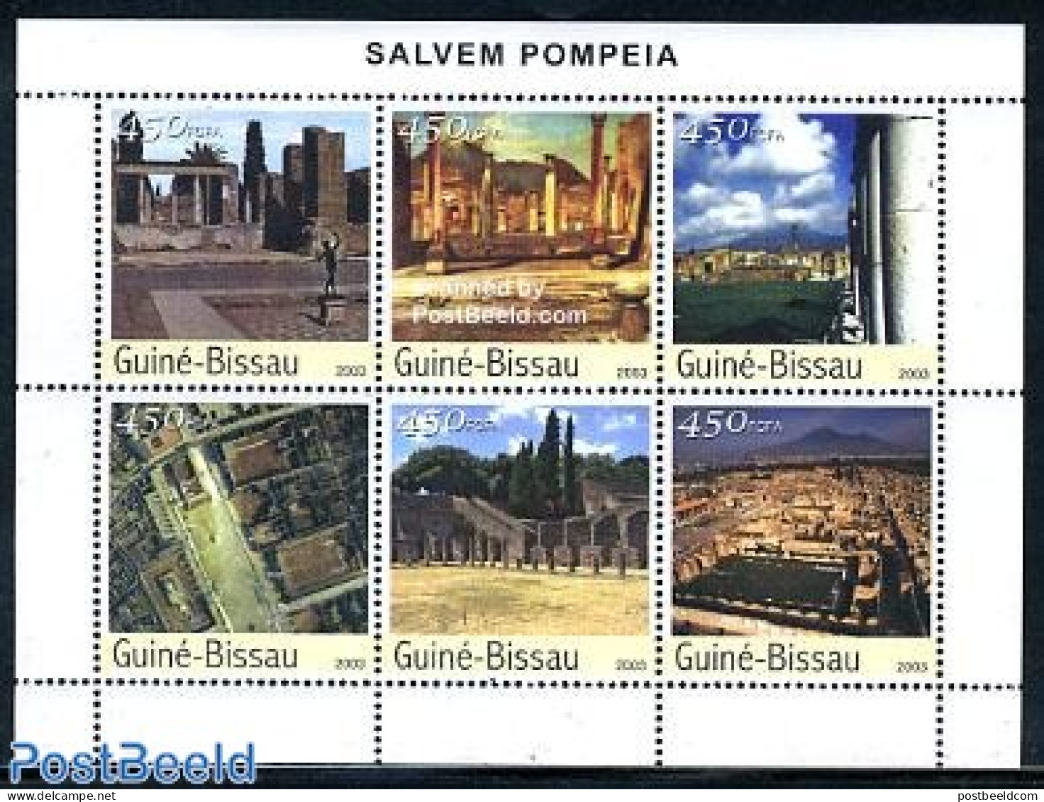 Guinea Bissau 2003 Save Pompeji 6v M/s, Mint NH, History - Archaeology - Art - Architecture - Sculpture - Archäologie