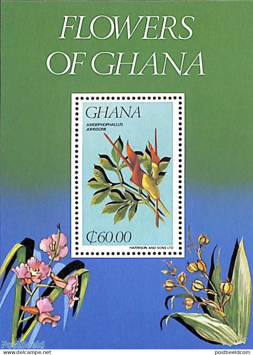 Ghana 1984 Flowers S/s, Mint NH, Nature - Flowers & Plants - Other & Unclassified