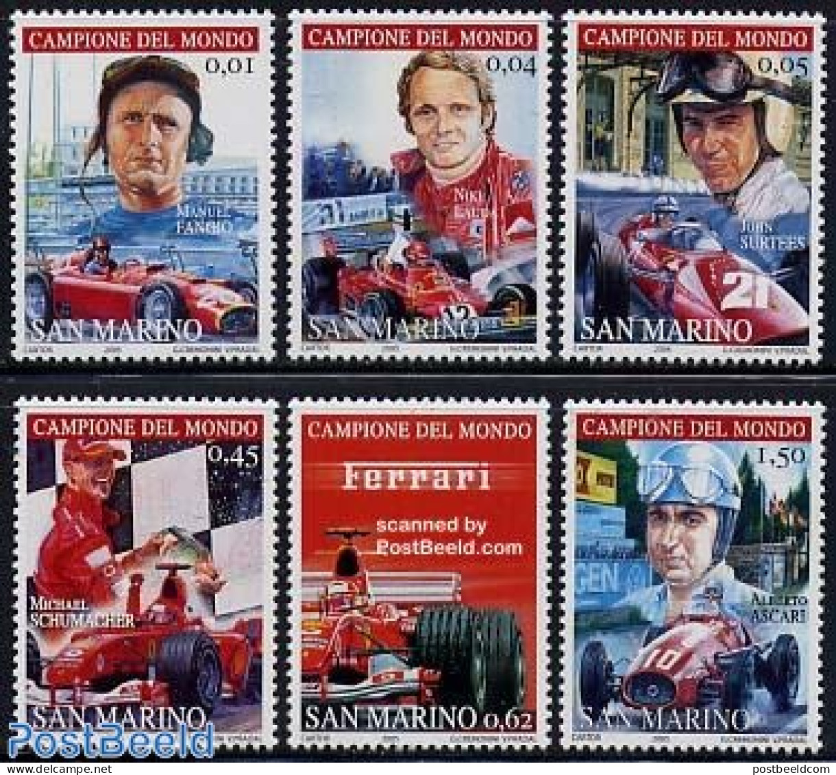 San Marino 2005 Dedicated To The Ferrari 6v, Mint NH, Sport - Transport - Autosports - Sport (other And Mixed) - Autom.. - Nuevos