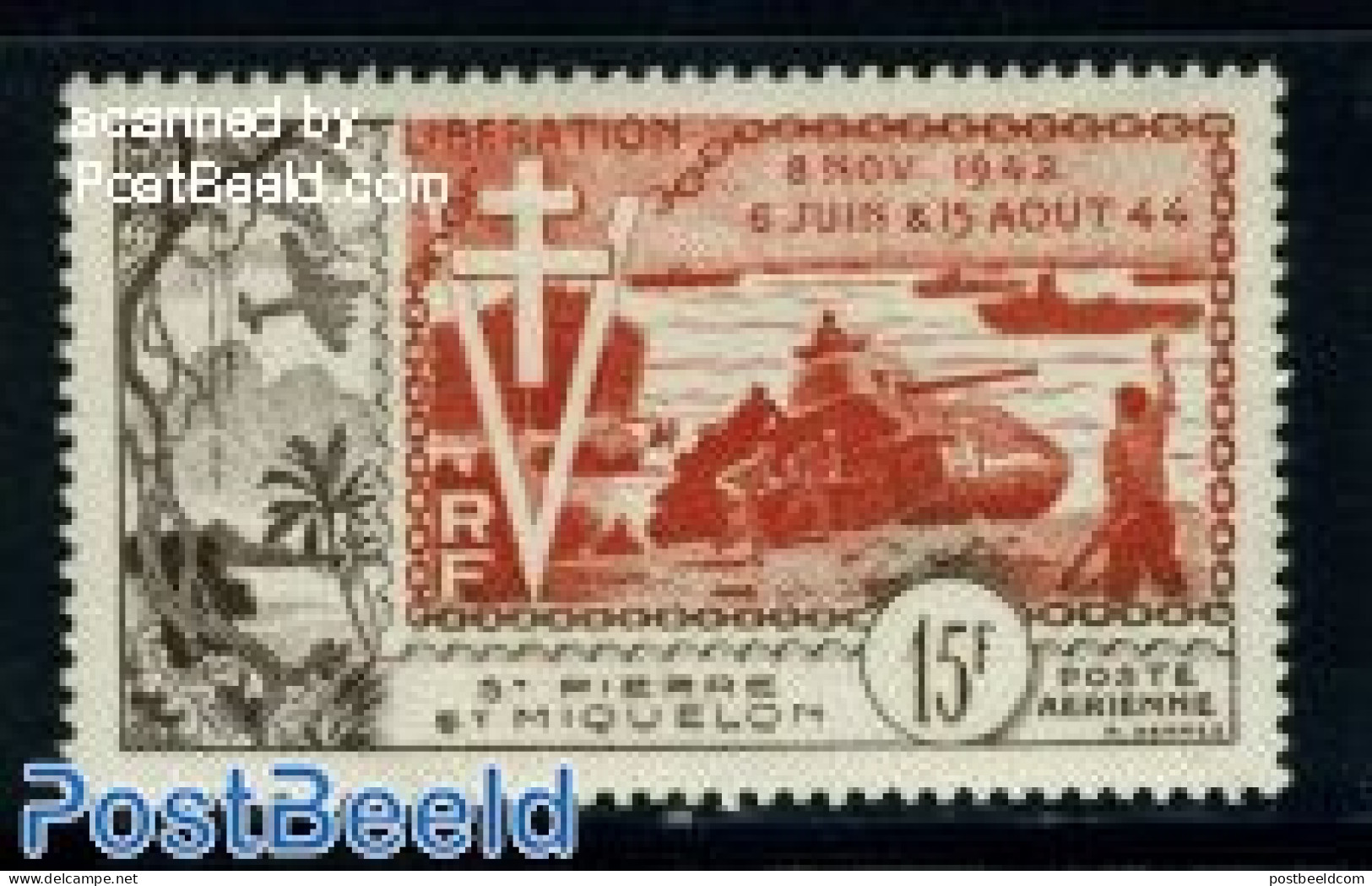 Saint Pierre And Miquelon 1954 Allied Landing 1v, Mint NH, History - Militarism - World War II - Militares