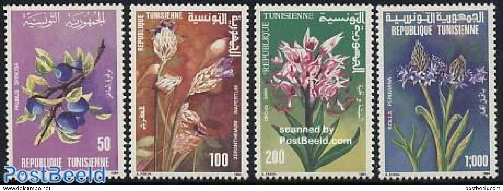 Tunisia 1994 Flowers 4v, Mint NH, Nature - Flowers & Plants - Tunisie (1956-...)