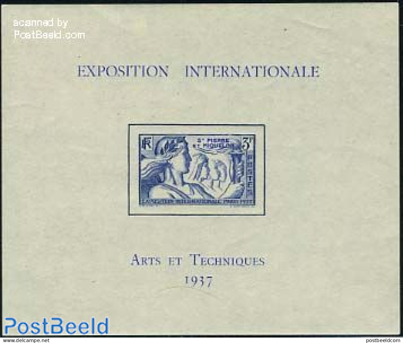 Saint Pierre And Miquelon 1937 World Expo Paris S/s, Mint NH, Various - World Expositions - Other & Unclassified