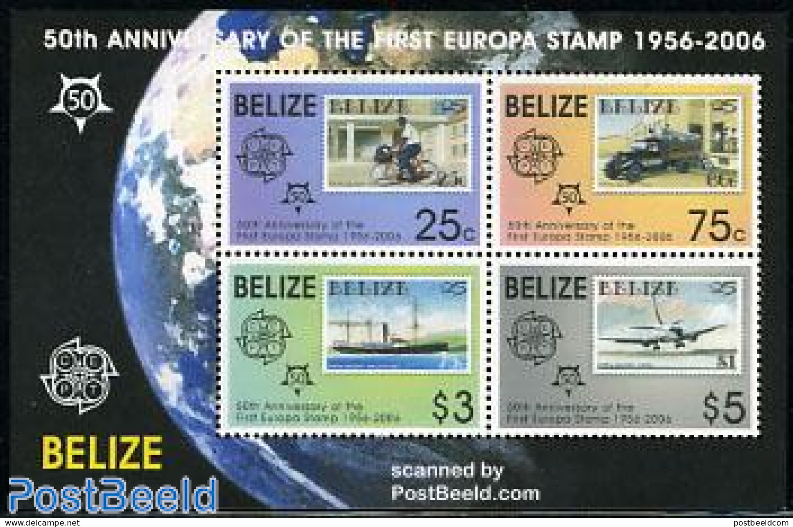 Belize/British Honduras 2006 50 Years Europa Stamps 4v M/s, Mint NH, History - Sport - Transport - Europa Hang-on Issu.. - European Ideas