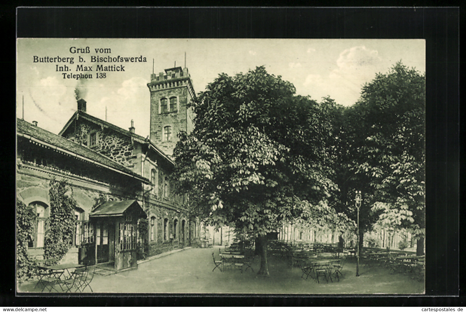 AK Bischofswerda, Gasthaus Butterberg M. Mattick Mit Garten  - Bischofswerda