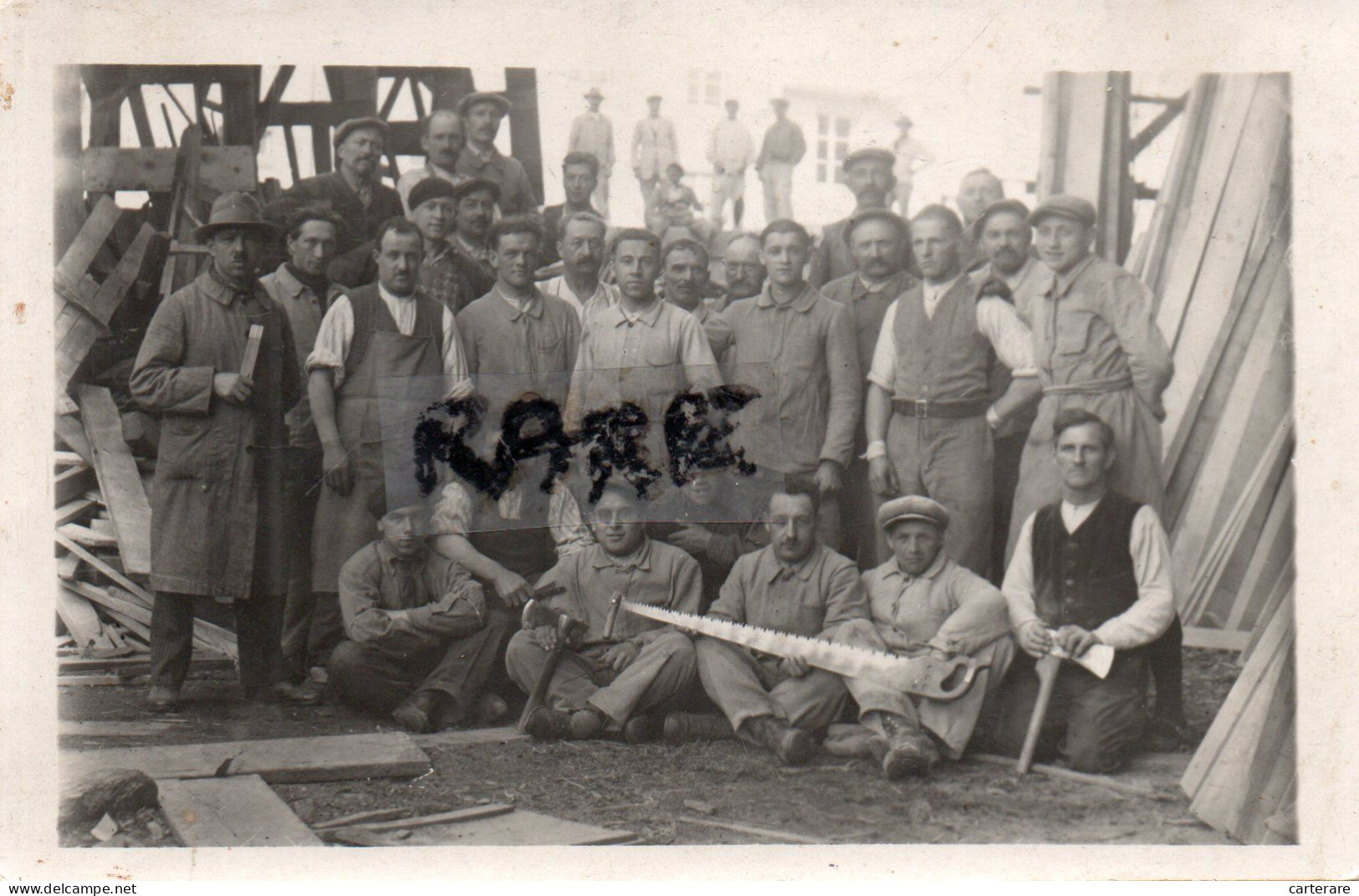 CARTE PHOTO,78,YVELINES,ORGERUS,OUVRIER ROBERT,CONSTRUCTEUR,RARE,METIER DU BOIS - Autres & Non Classés