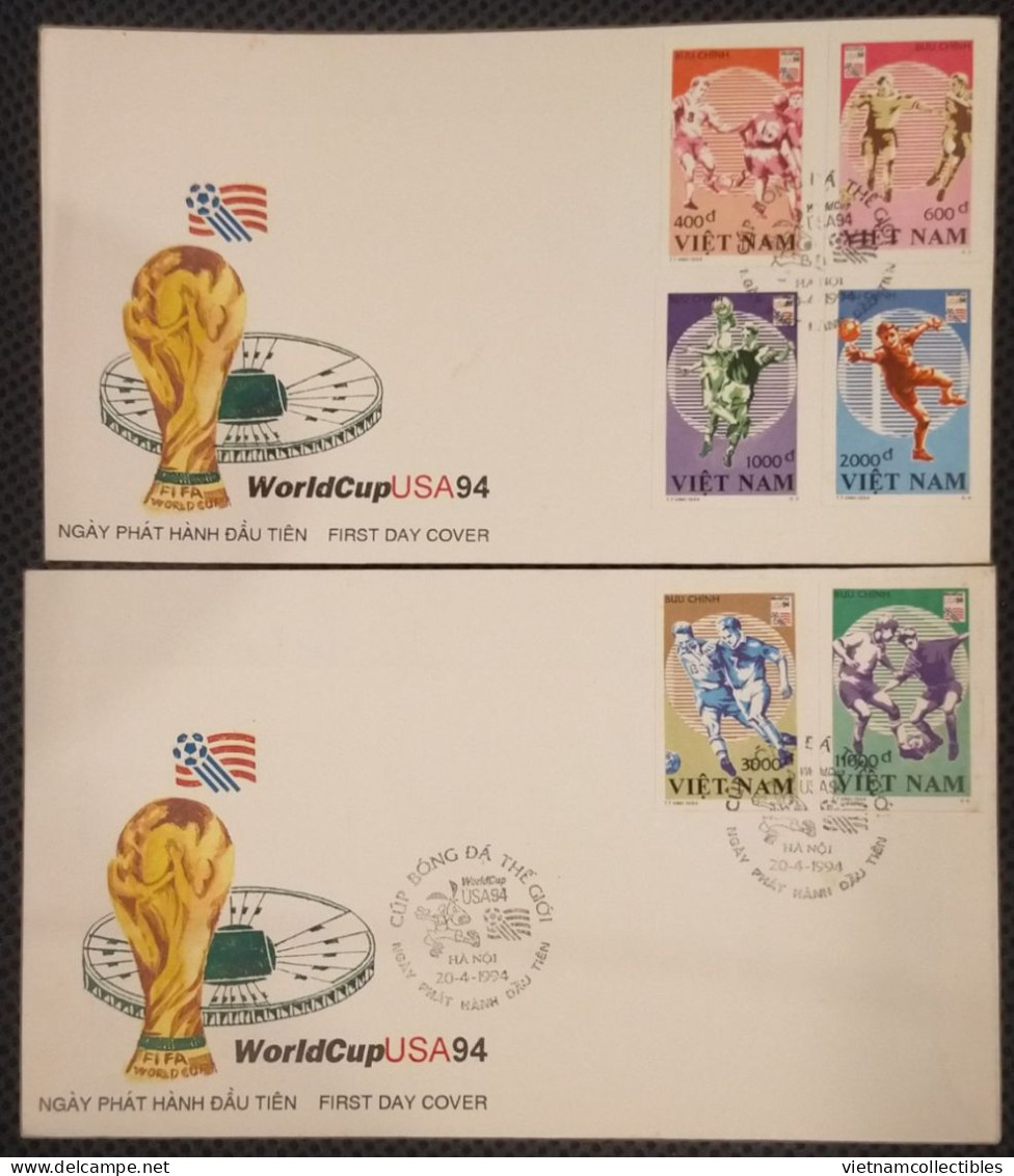 FDC Vietnam Viet Nam Covers With Perf Stamps 1994 : World Cup Football In USA (Ms682) - Viêt-Nam