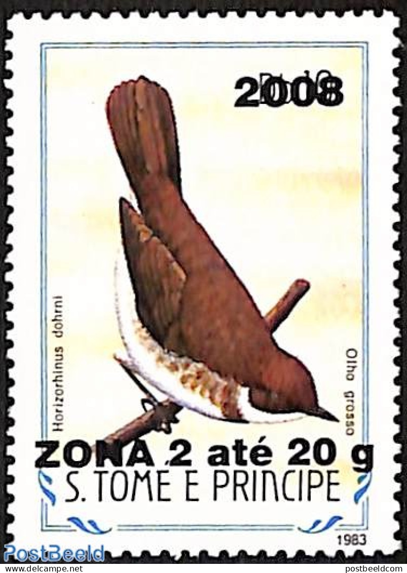 Sao Tome/Principe 2008 Horizorhinus Dohrni, Overprint, Mint NH, Nature - Birds - Sao Tomé Y Príncipe