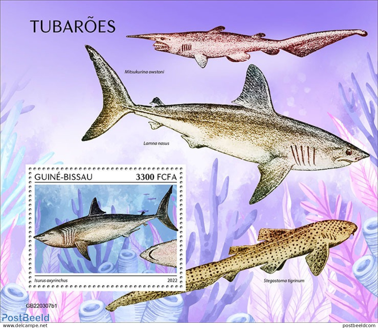Guinea Bissau 2022 Sharks, Mint NH, Nature - Sharks - Guinée-Bissau