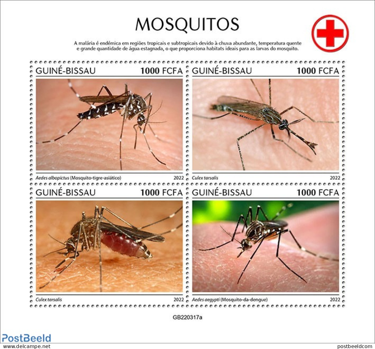 Guinea Bissau 2022 Mosquitoes, Mint NH, Nature - Insects - Guinea-Bissau