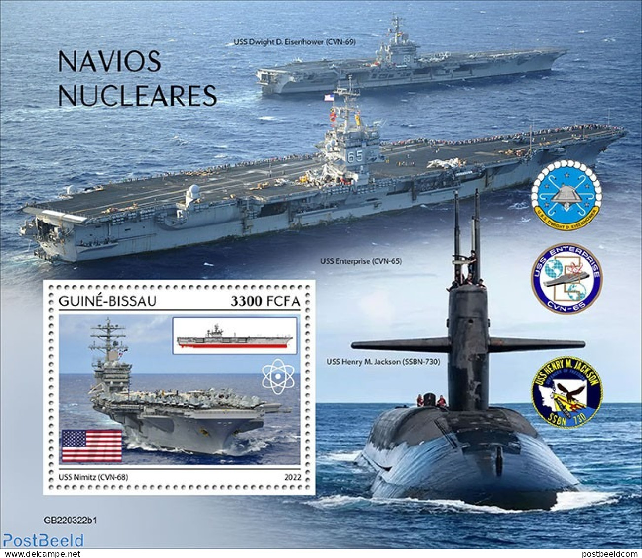 Guinea Bissau 2022 Nuclear-Powered Ships, Mint NH, Transport - Ships And Boats - Ships