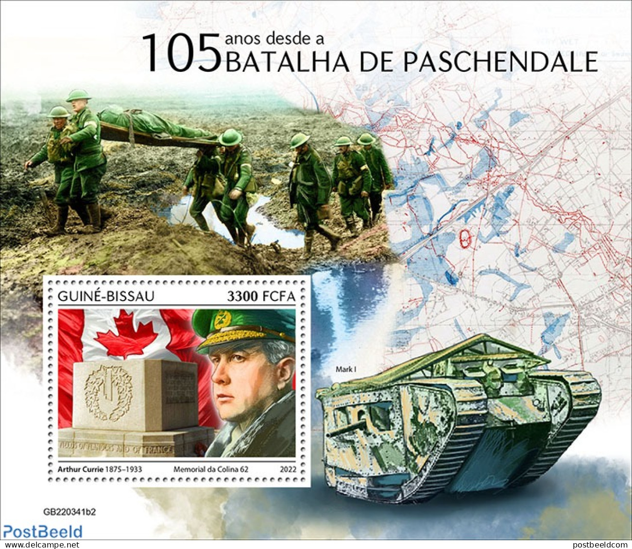 Guinea Bissau 2022 105the Anniversary Of The End Of The Battle Of Passchendaele, Mint NH, History - Transport - Variou.. - Militaria