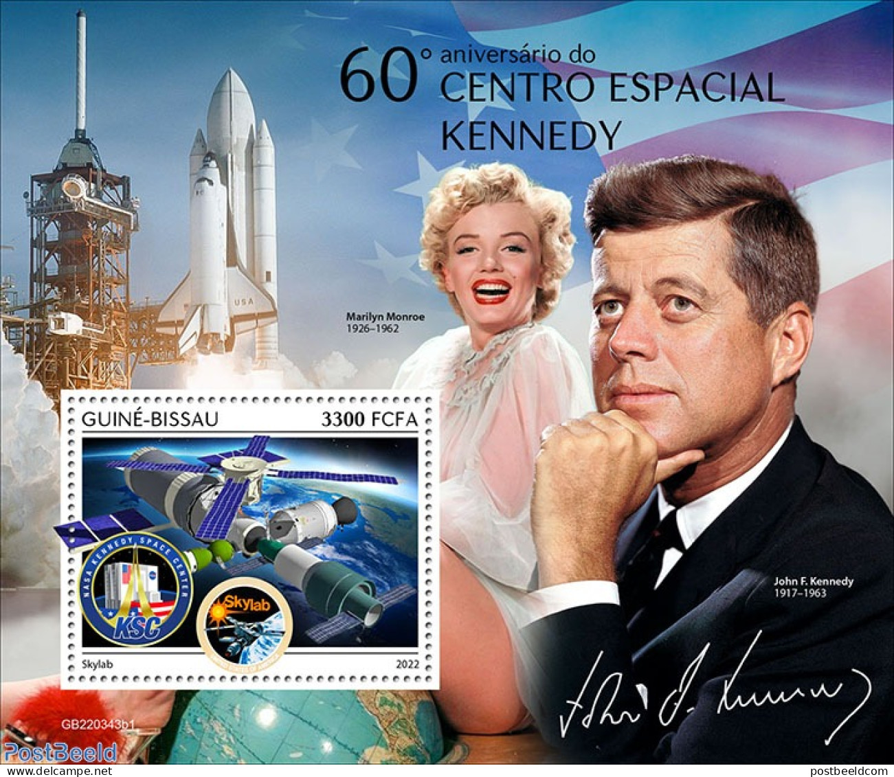 Guinea Bissau 2022 60th Anniversary Of Kennedy Space Center, Mint NH, History - Performance Art - Transport - American.. - Guinea-Bissau