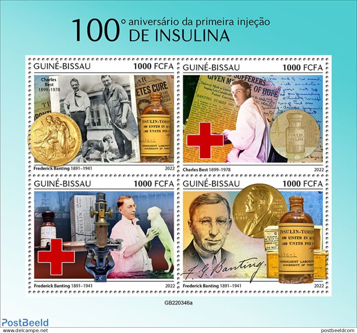 Guinea Bissau 2022 100th Anniversary Of The First Insulin Injection, Mint NH, Health - Science - Guinée-Bissau