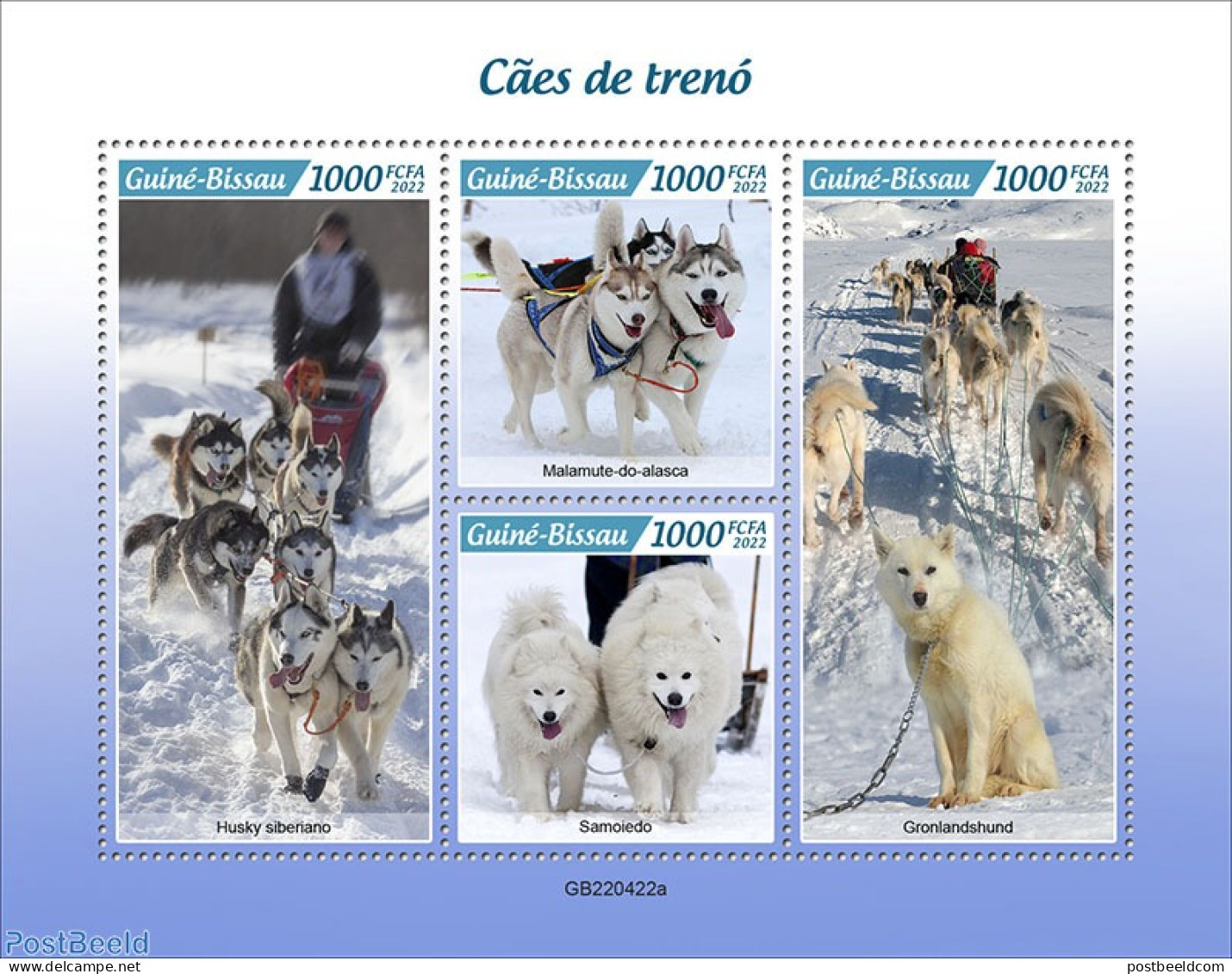 Guinea Bissau 2022 Sledge Dogs, Mint NH, Nature - Transport - Dogs - Guinea-Bissau