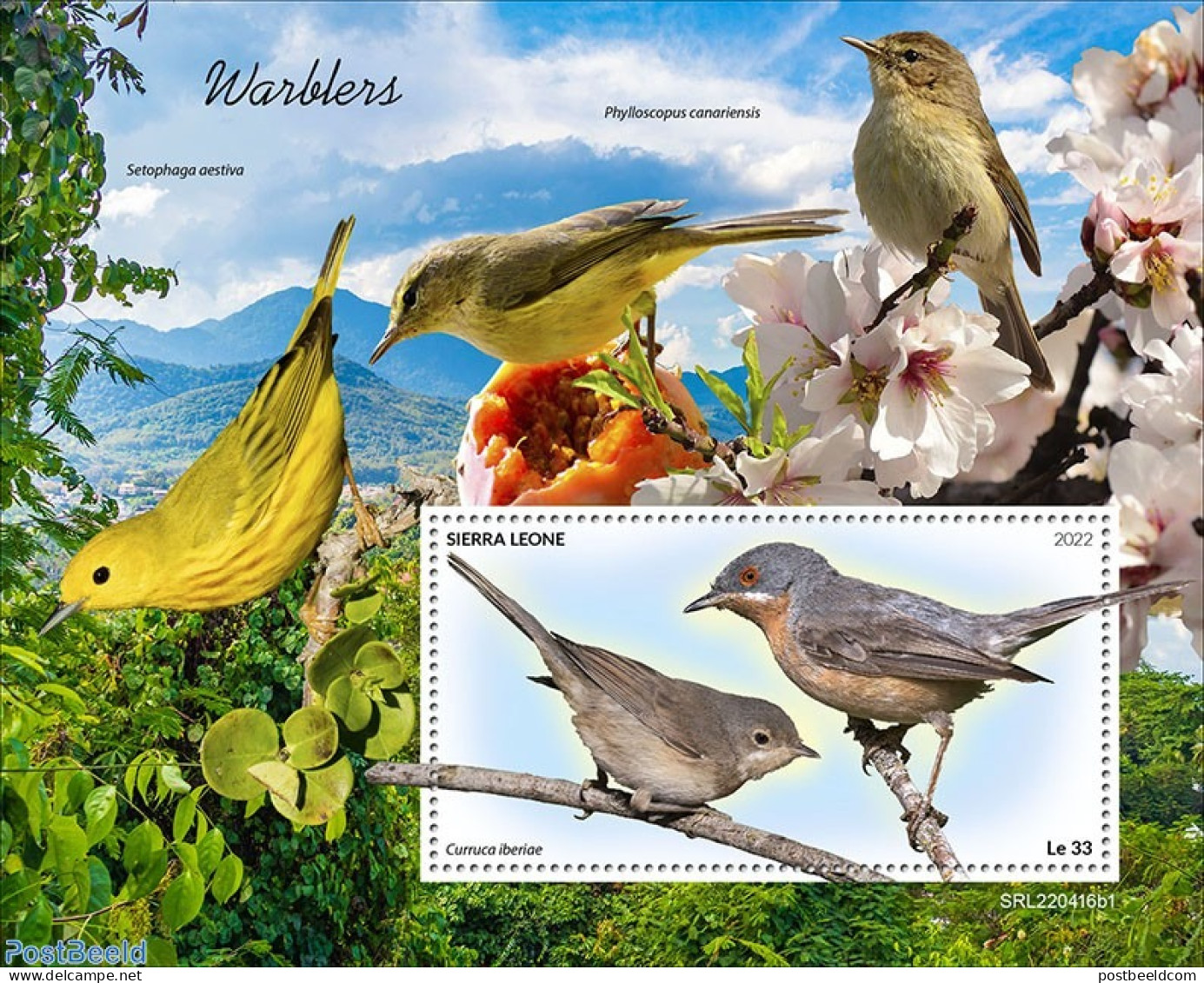 Sierra Leone 2022 Warblers, Mint NH, Nature - Birds - Autres & Non Classés