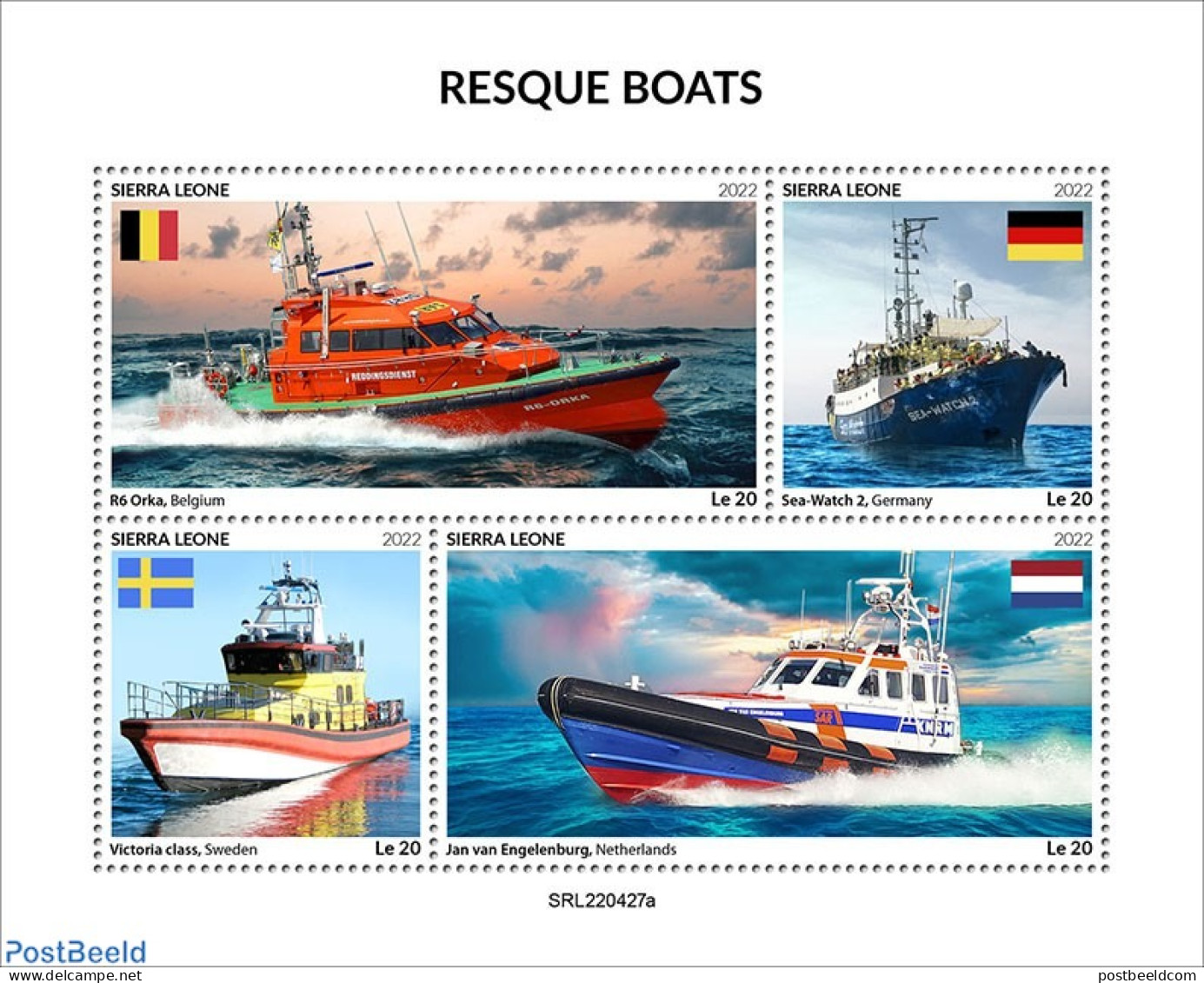 Sierra Leone 2022 Rescue Boats, Mint NH, Transport - Ships And Boats - Boten