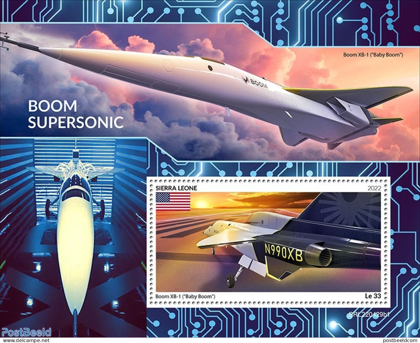 Sierra Leone 2022 Boom Supersonic, Mint NH, Transport - Aircraft & Aviation - Airplanes
