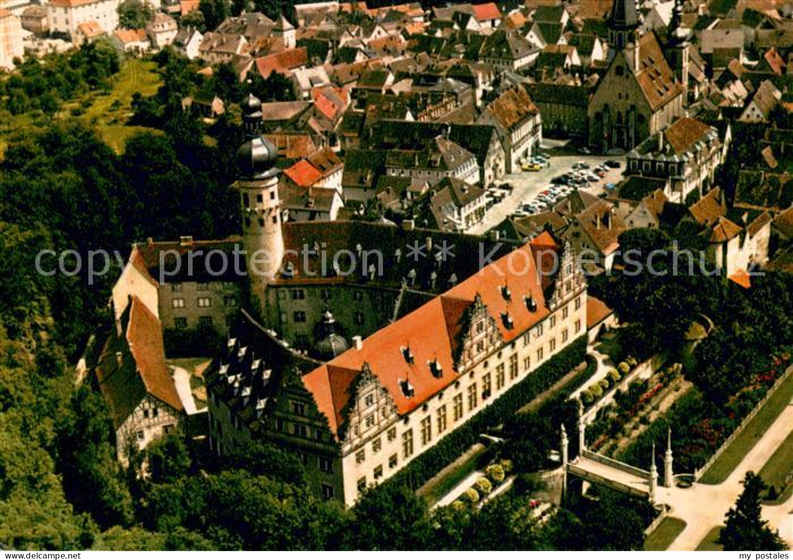 73779991 Weikersheim Schloss Mit Marktplatz Fliegeraufnahme Weikersheim - Sonstige & Ohne Zuordnung