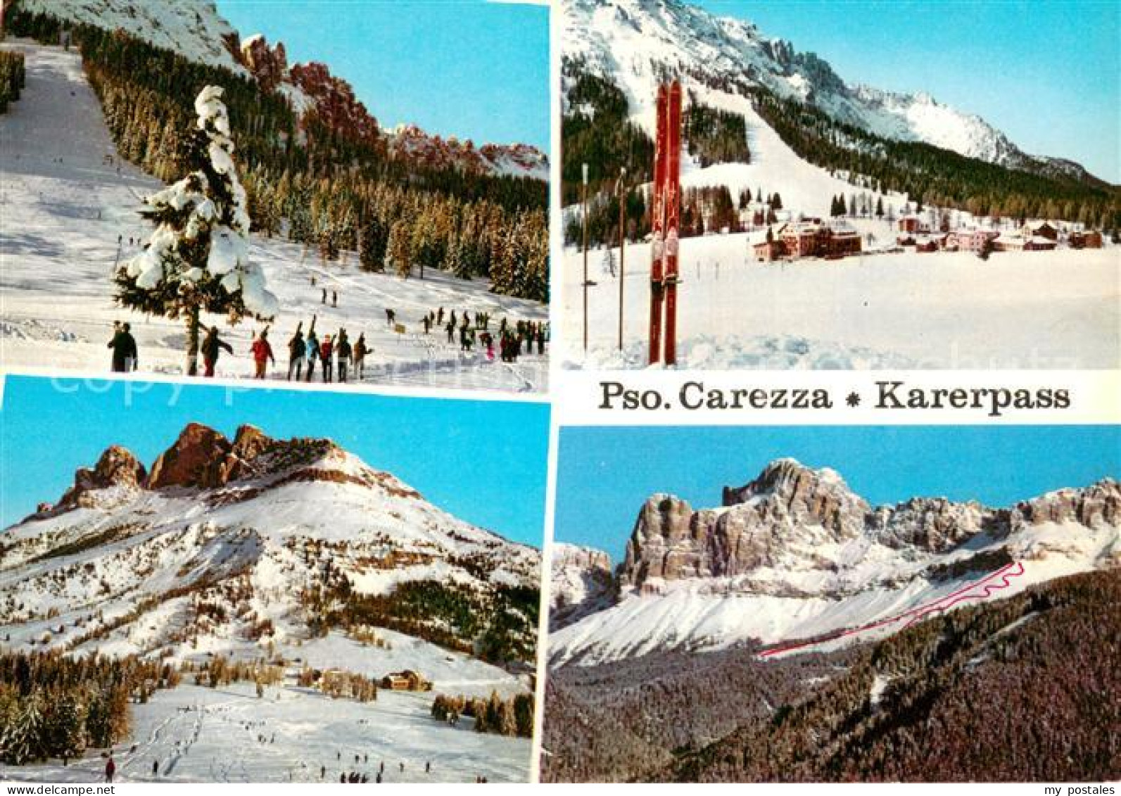 73779982 Karerpass Passo Carezza IT Teilansichten Skipisten  - Autres & Non Classés