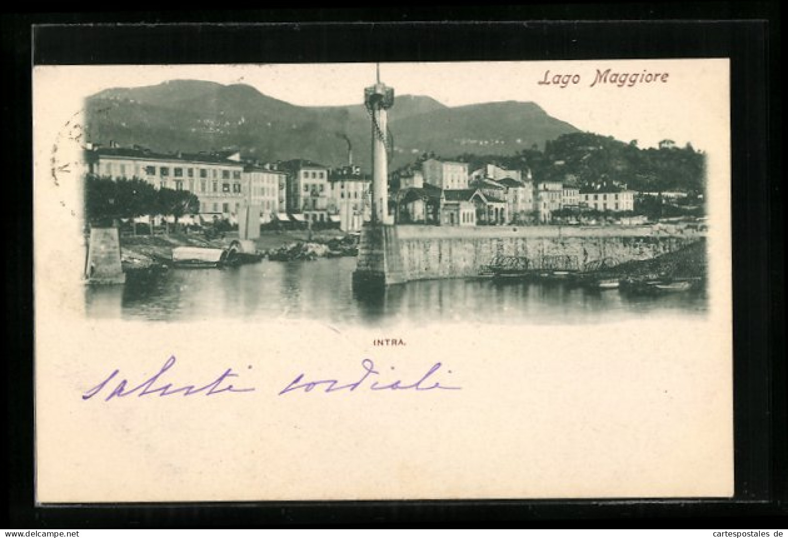 Cartolina Intra /Lago Maggiore, Mole Und Häuser Am Wasser  - Andere & Zonder Classificatie