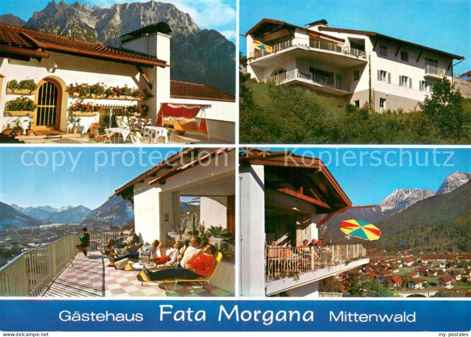 73779754 Mittenwald Bayern Gaestehaus Fata Morgana Terrasse Panorama Mittenwald  - Mittenwald