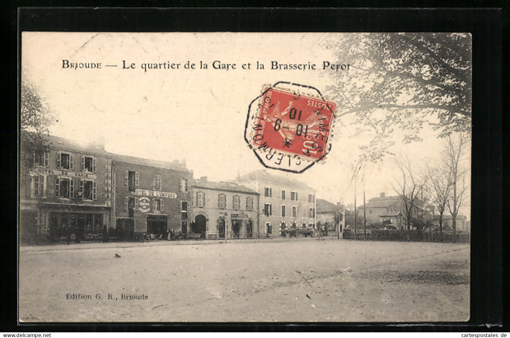 CPA Brioude, Le Quartier De La Gare Et La Brasserie Perot  - Brioude