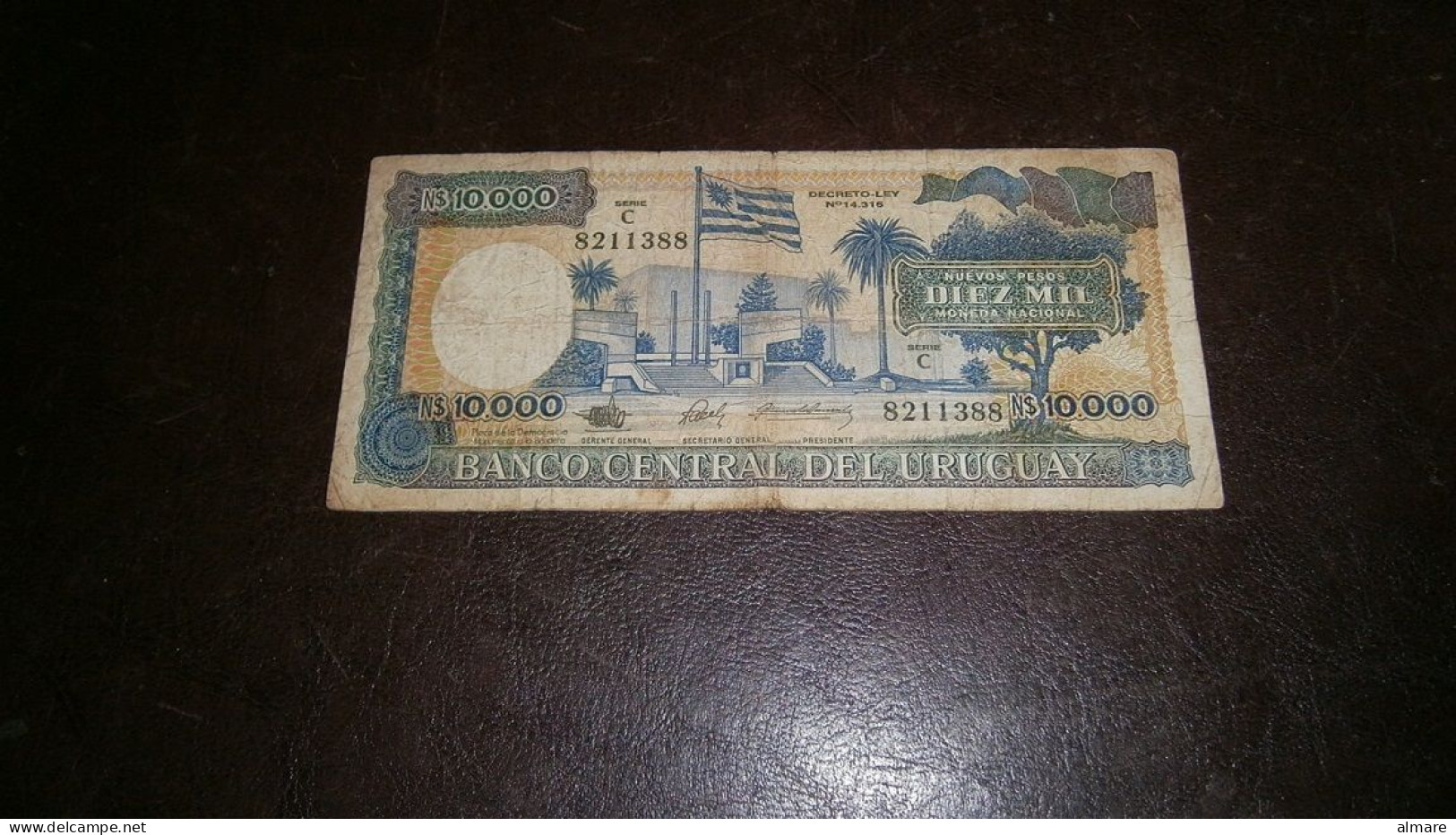 URUGUAY 10.000 PESOS 1987 - Uruguay