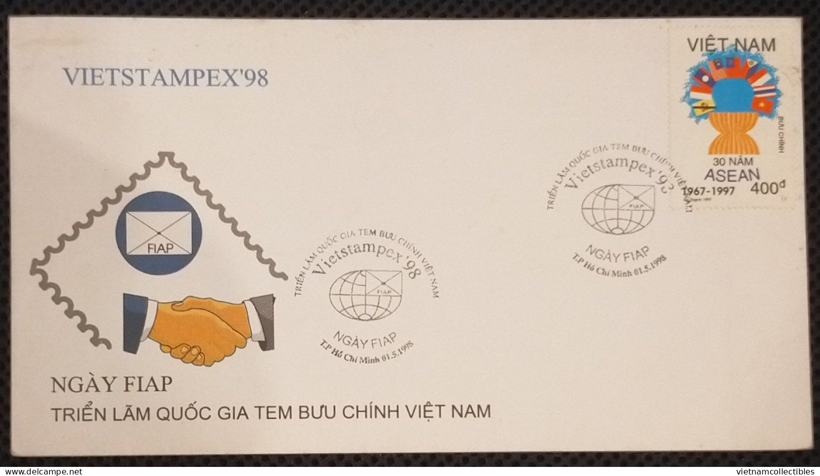 Vietnam Viet Nam Anniversary Cover 1998 : Vietstampex / Stamp Day / 30th Foundation Anniversary Of ASEAN (Ms762) - Viêt-Nam
