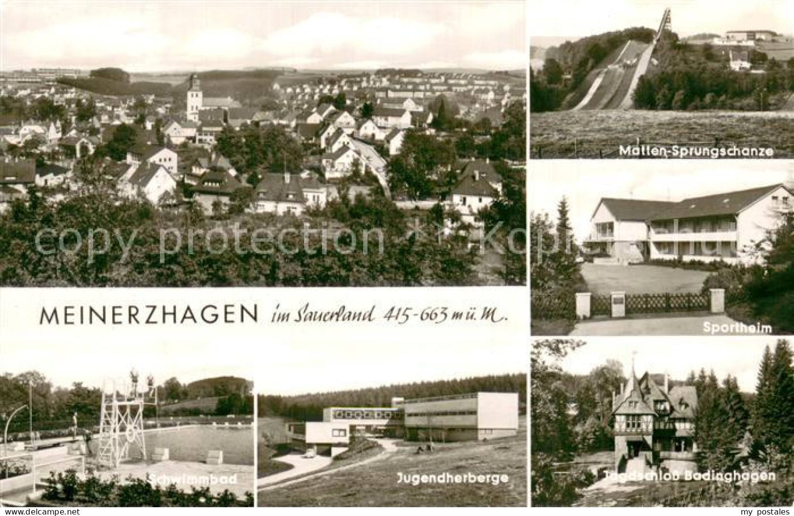 73779552 Meinerzhagen Stadtpanorama Skisprungschanze Sportheim Schwimmbad Jugend - Meinerzhagen