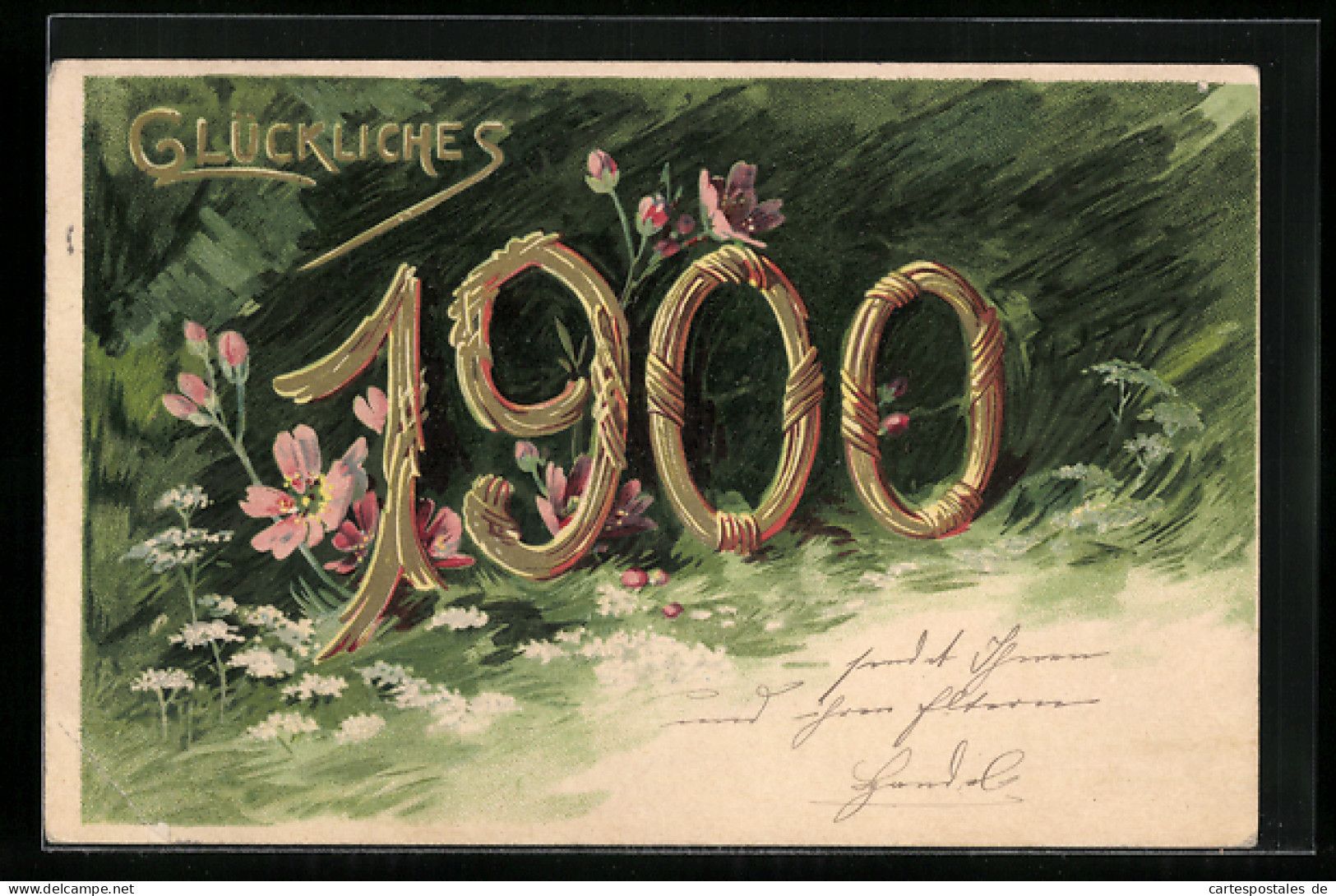 AK Jahreszahl 1900 Mit Blumen  - Andere & Zonder Classificatie