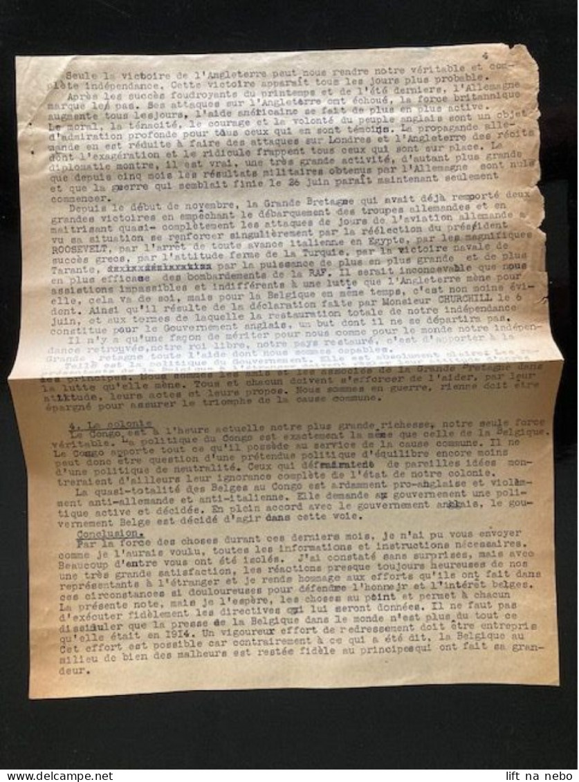 Tract Presse Clandestine Résistance Belge WWII WW2 Documents D'Audax  44 'Exposé De Monsieur Spaak' 5 Pages - Documents