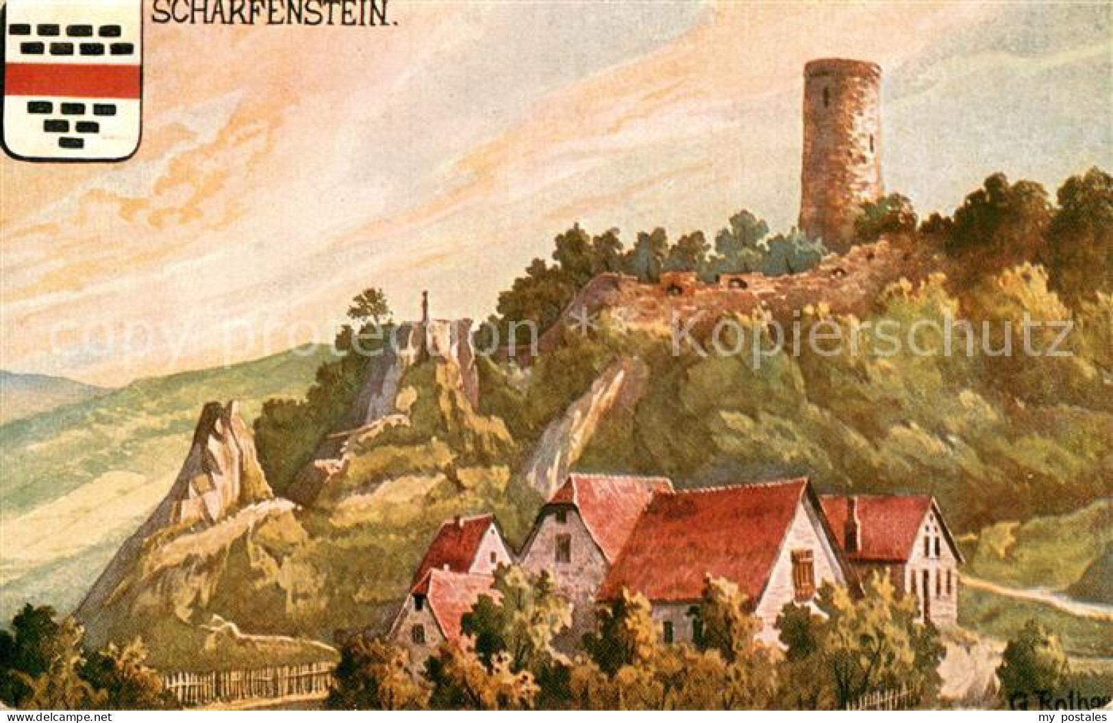 73779184 Scharfenstein Burgruine Kiedrich Panorama  - Autres & Non Classés