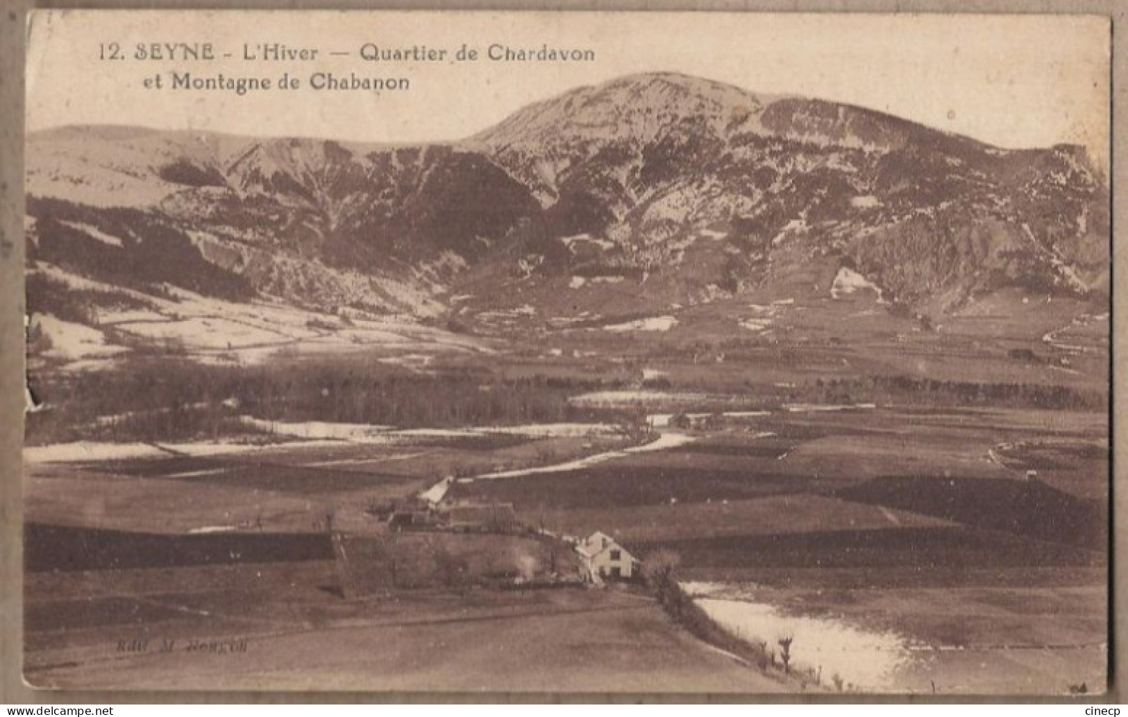 CPA 04 - SEYNE - L'Hiver - Quartier De CHARDAVON Et Montagne De Chabanon - TB PLAN Vallée - Autres & Non Classés