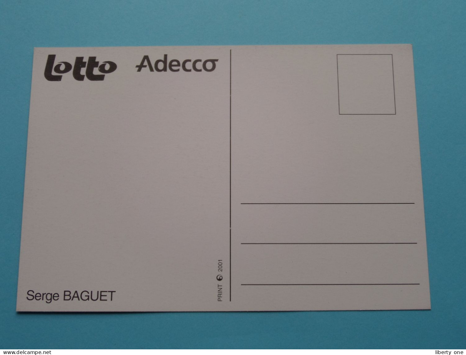 Serge BAGUET > LOTTO - ADECCO Team ( Zie / Voir SCANS ) Format CP ( Edit.: Print 2001 ) ! - Wielrennen