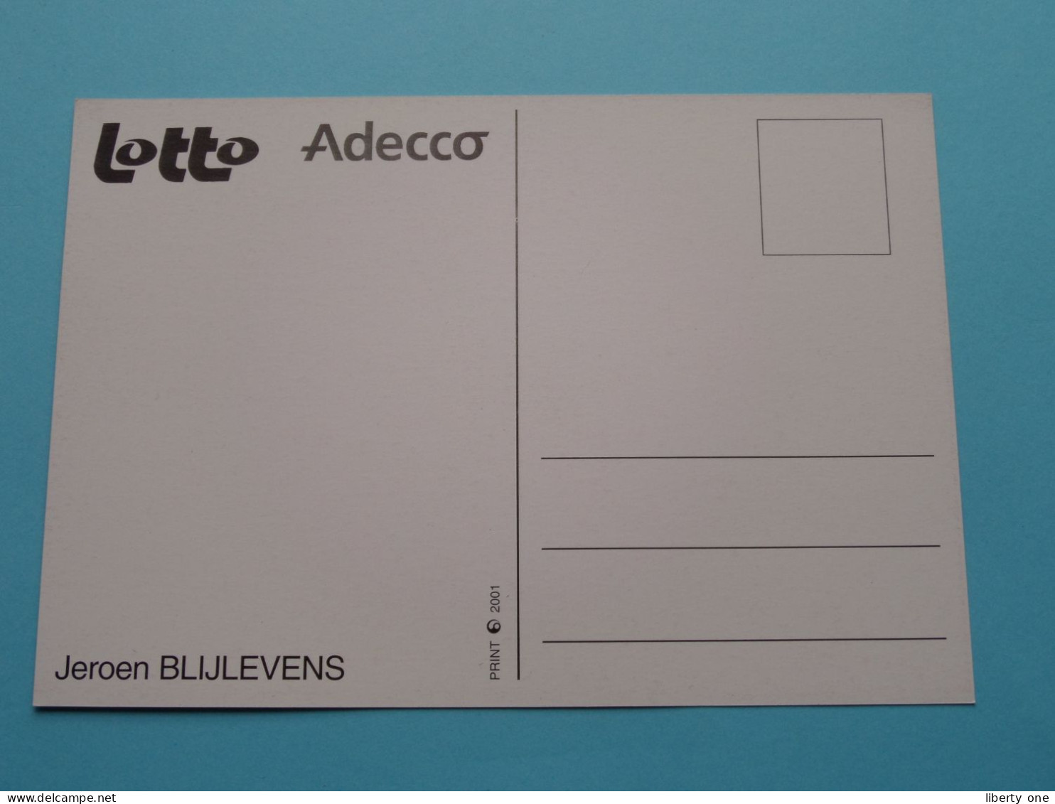 Jeroen BLIJLEVENS > LOTTO - ADECCO Team ( Zie / Voir SCANS ) Format CP ( Edit.: Print 2001 ) ! - Cycling