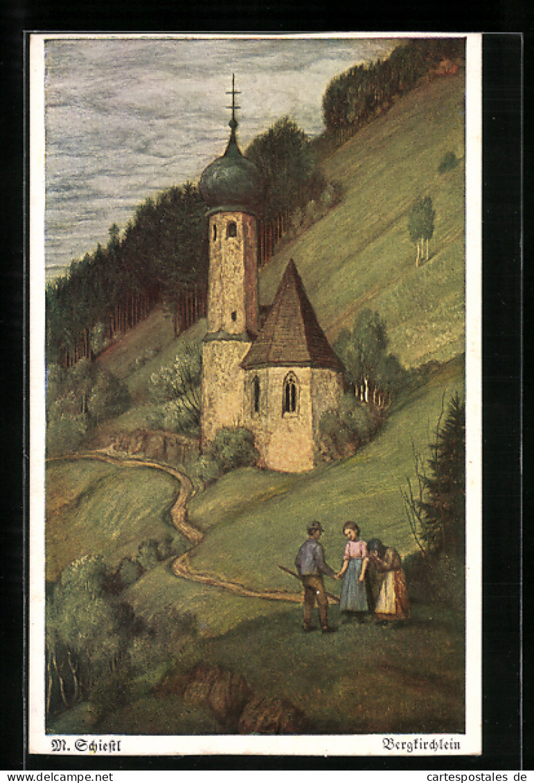 Künstler-AK Matthäus Schiestl: Blick Auf Die Berkirche  - Schiestl, Matthaeus