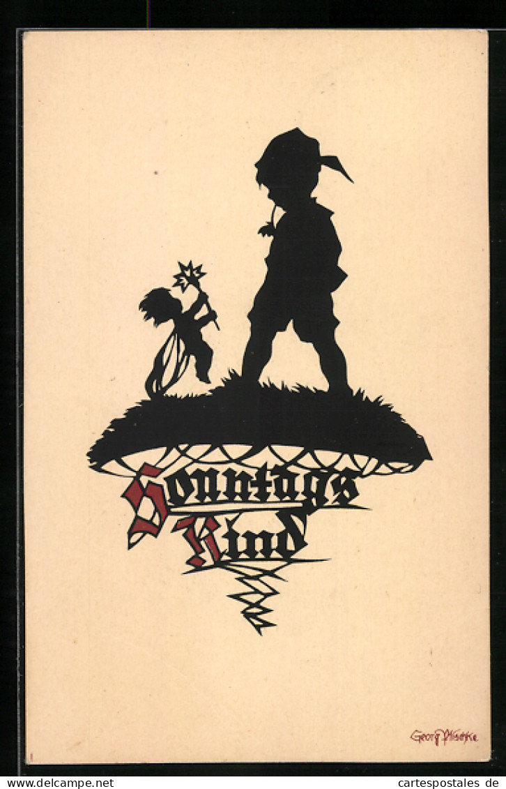 Künstler-AK Georg Plischke: Sonntagskind, Engel Und Kleiner Junge  - Autres & Non Classés