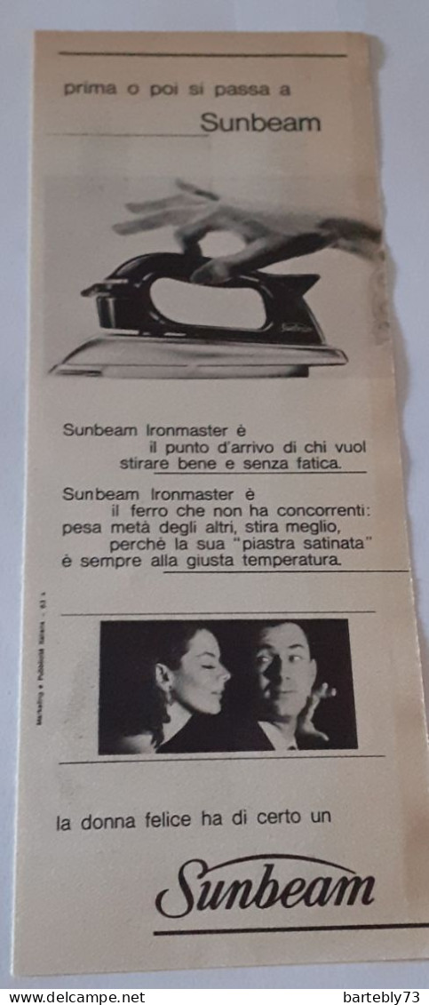 Pubblicità Ferro Da Stiro Sunbeam (1963) - Advertising