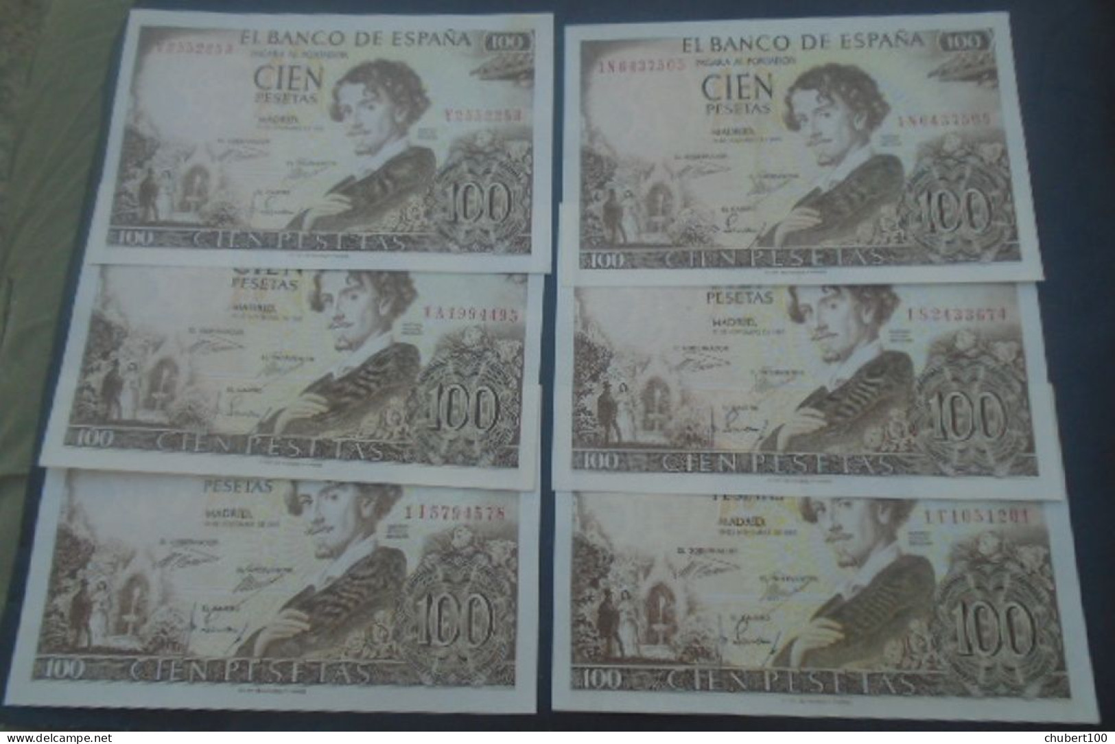 SPAIN , P 150, 100 Pesetas ,  1965 , UNC Neuf,  6 Notes - 100 Pesetas