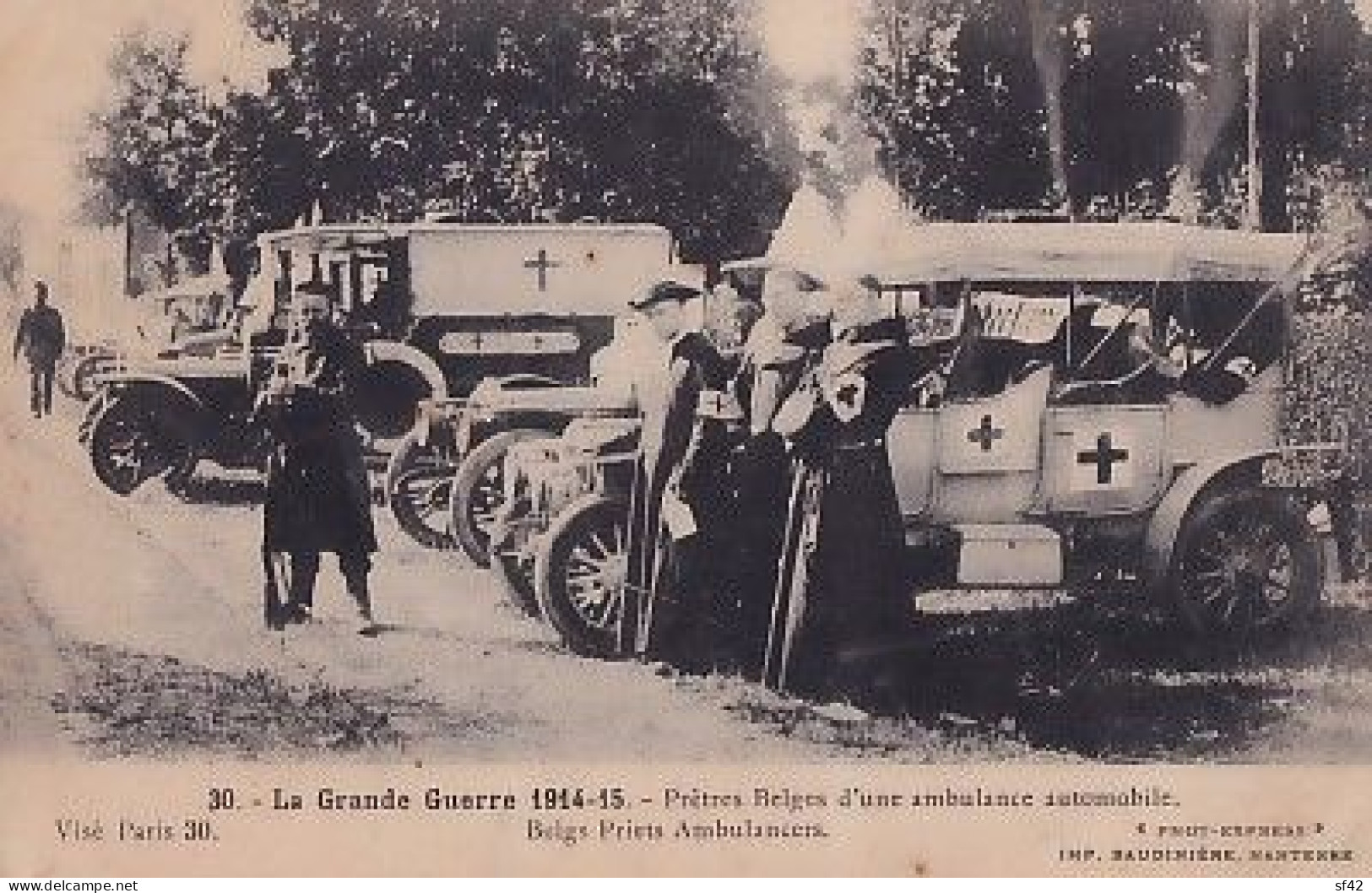 PRETRES BELGES D Une Ambulance  Automobile - Oorlog 1914-18